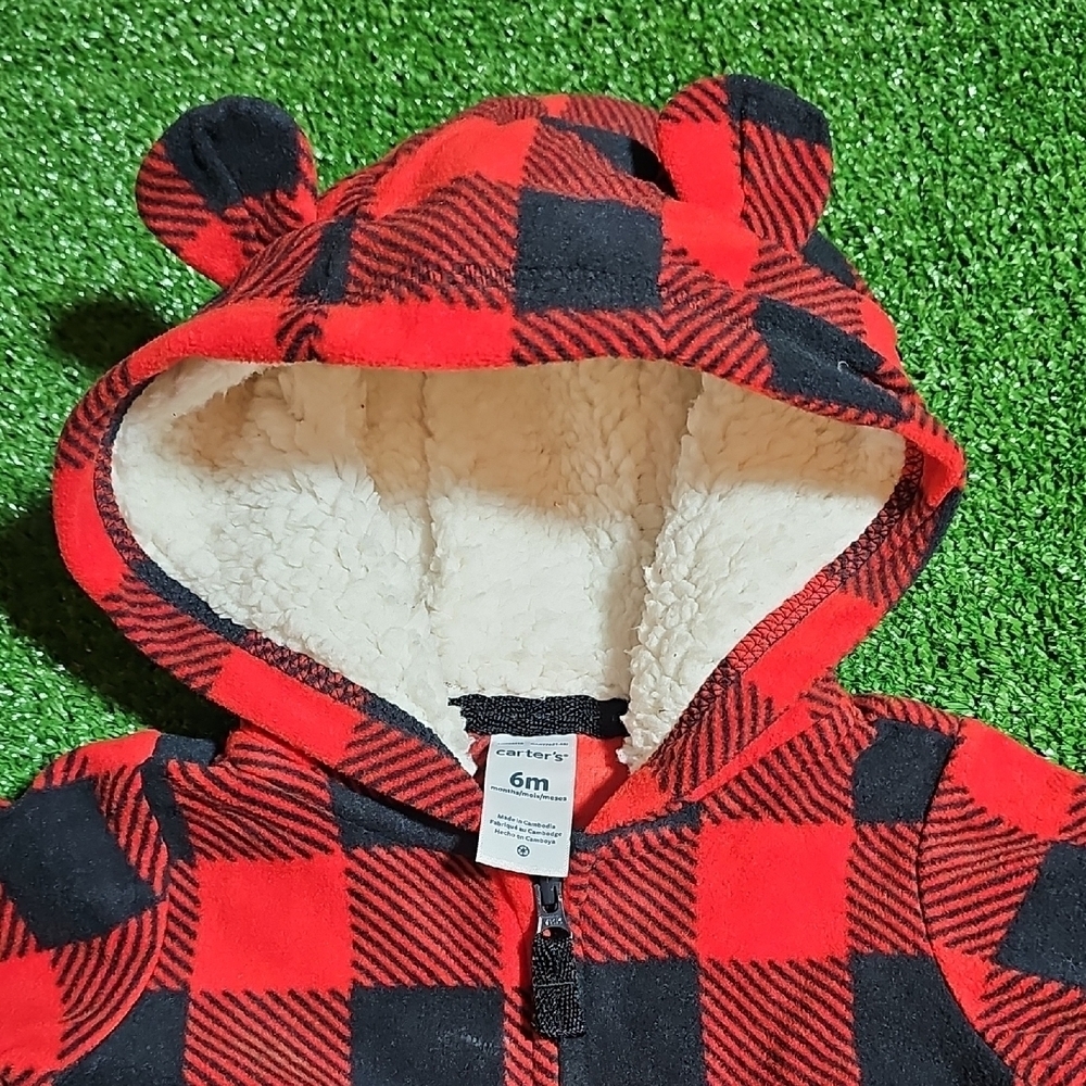 Carter's Red and Black Plaid One Piece - Picture 2 of 4